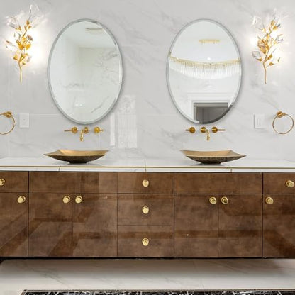 Bathroom Mirror for Over Sink 24" x 36" Oval Frameless Wall Mirror