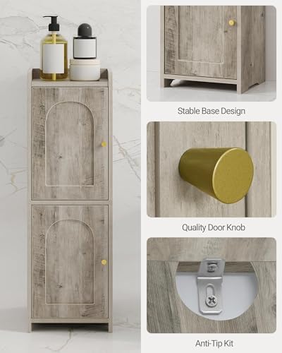 Hzuaneri Bathroom Storage Cabinet, Small Corner Floor Cabinet with 2 Doors
