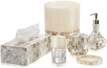 Milano Soap Dish for Bathroom - Decorative Dry Bar Holder Finished in Beautiful Mother of Pearl - Durable Resin Design - Best Dishes for Sink/Bath/Shower/Bathtub Decor