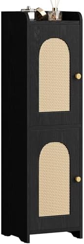 Hzuaneri Bathroom Storage Cabinet, Small Corner Floor Cabinet with 2 Doors
