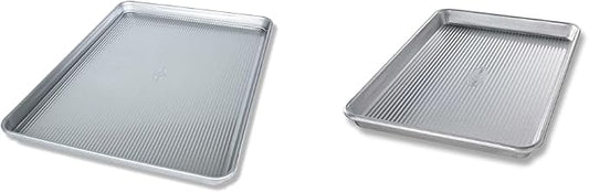 USA Pan Extra Large and Quarter Sheet Baking Pans with Nonstick Coating, Made in USA from Aluminized Steel