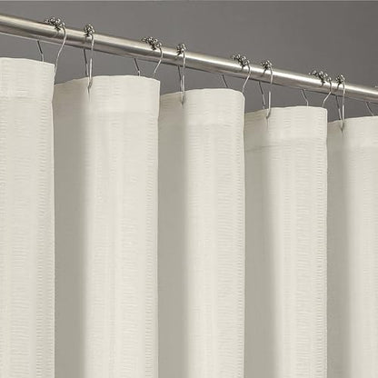 Aiyufeng Cream Stall Fabric Shower Curtain - Soft & Lightweight Small Shower Curtain with Texture for Narrow Stall Size, Machine Washable - 36x72, Cream