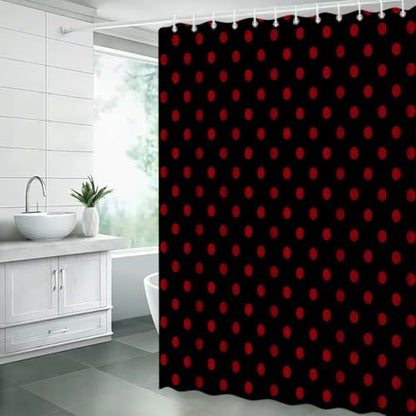 Polka Dot Shower Curtain Bathroom Decor 70x70 Inch with 12 Hooks,
