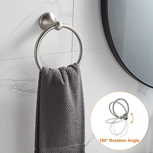 BGL Bathroom Hardware Set Brushed Nickel Adjustable Expandable Bath Towel Bars Bathroom Accessory Set Towel Racks 8-Pieces Wall Mount