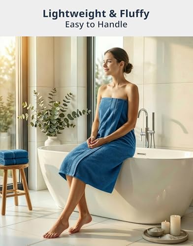LANE LINEN Towel Set Quick Dry 100% Cotton 4 Piece Soft - Sea Port