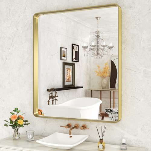 WEER Gold Bathroom Vanity Mirror 36X30 Inch