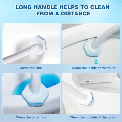 60 Count Toilet Wand Refills For Clorox Toilet Wand, High-Density Disposable Toilets Brush Scrubber,Fresh Fragrance，5X Cleaning Power bathroom cleaning