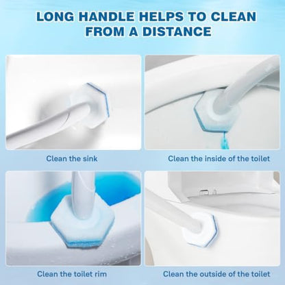 60 Count Toilet Wand Refills For Clorox Toilet Wand, High-Density Disposable Toilets Brush Scrubber,Fresh Fragrance，5X Cleaning Power bathroom cleaning