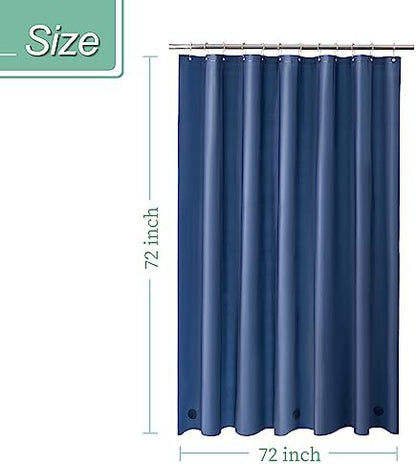 Mrs Awesome Navy Blue Shower Curtain Liner with 3 Magnets, 72x72