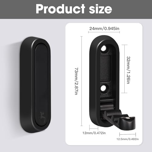 Dntorx Folding Wall Hooks, 6 Pack, Black, Zinc Alloy, Heavy Duty Coat Hooks
