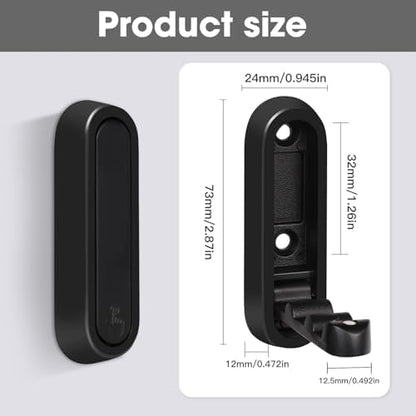 Dntorx Folding Wall Hooks, 6 Pack, Black, Zinc Alloy, Heavy Duty Coat Hooks
