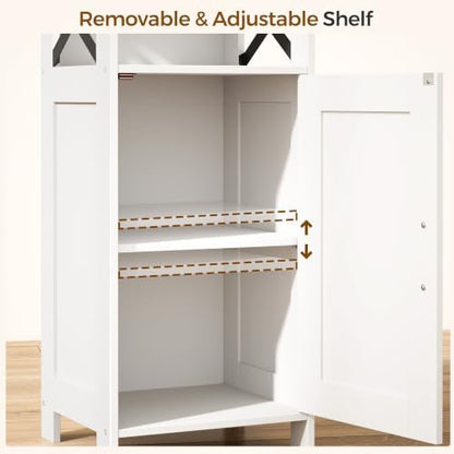 Homhedy Farmhouse Bathroom Storage Cabinet with Doors, Small Floor Cabinet