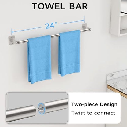 KLJKPA Brushed Nickel Bathroom Accessories Set, 4 PCS Bathroom Hardware Set