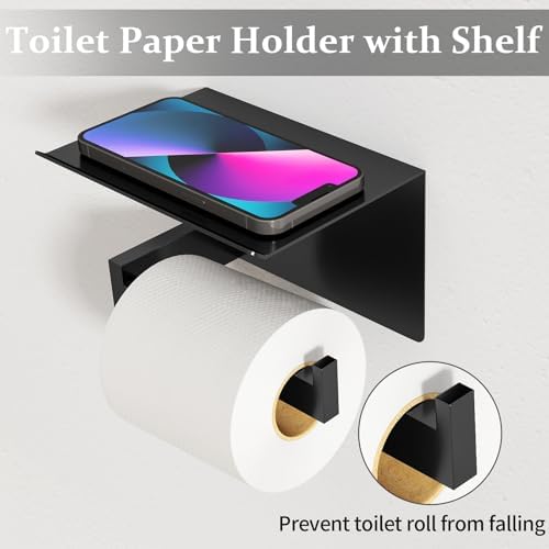 STWWO 10-Piece Matte Black Bathroom Hardware Accessories Set