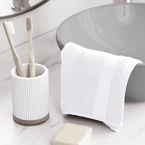 Towel and Linen Mart 100% Cotton- Wash Cloth Set -Pack of 4,Quick Dry,Luxurious,Absorbent,Soft Feel Spa & Hotel Perfect for Daily Use (12X12 White)