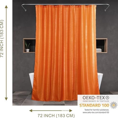 Orange Glitter Shower Curtains for Bathroom: Waterproof Washable 72"Lx72"W