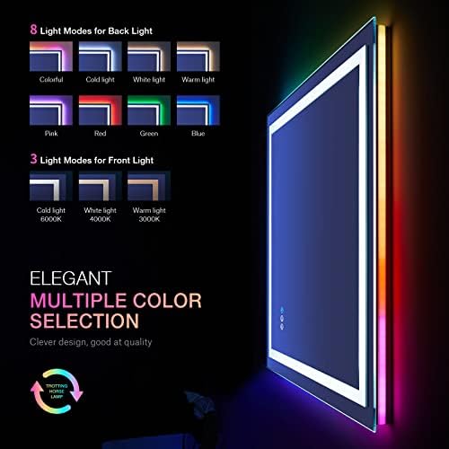 LOAAO 24"X36" RGB LED Bathroom Mirror with Lights, UL Listed