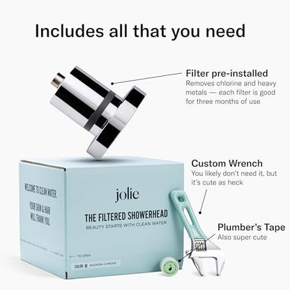 Jolie Filtered Showerhead, High Pressure Shower Filter, Jet Black
