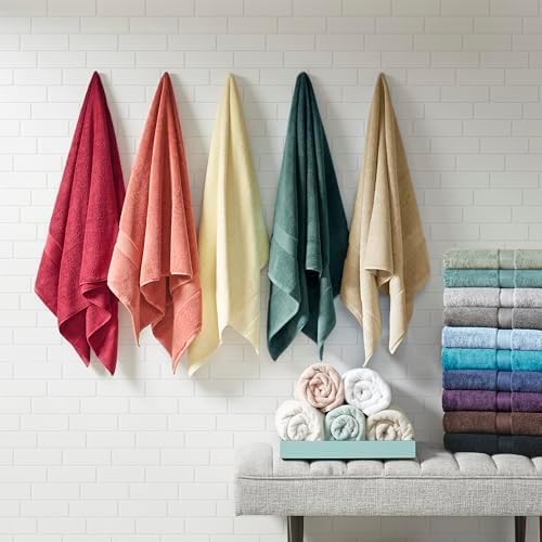 Madison Park 800GSM 100% Cotton Bathroom Bath Towel Set of 8, Light Purple
