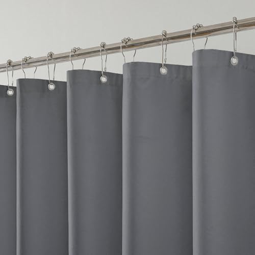 1 Pack Water-Repellent Fabric Shower Curtain Liner, 72x72 Grey