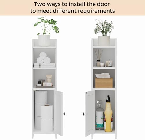 Homhedy Small Bathroom Storage Cabinet, Narrow Toilet Paper Cabinet