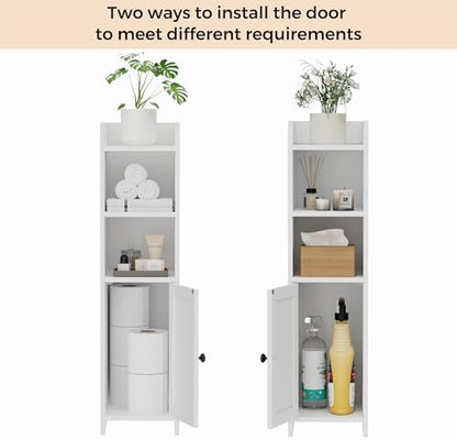 Homhedy Small Bathroom Storage Cabinet, Narrow Toilet Paper Cabinet