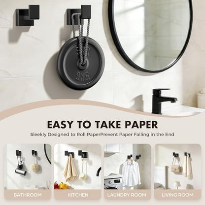 15-Pieces Matte Black Bathroom Accessories Set, 24 Inch Bath Towel Bar Set