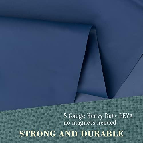 No Hook PEVA Shower Curtain or Liner, Standard Size 71x74, Navy Blue