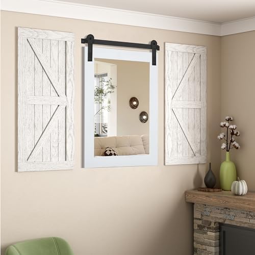 COGOOD Farmhouse Bathroom Mirrors for Over Sink - 38 x 25 Pure White