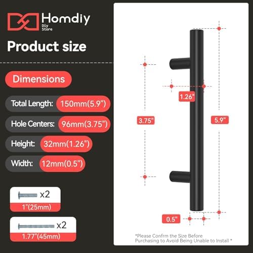 homdiy 50Pack 3.75in Cabinet Handles Black Kitchen Cabinet Pulls Drawer Pulls for Dresser Drawers