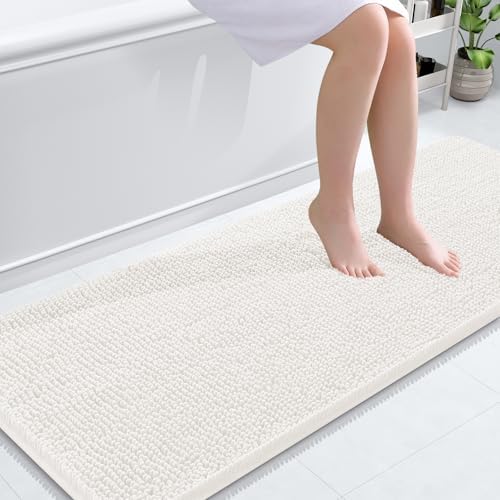 OLANLY Bathroom Runner Rugs 59x24, Extra Soft Absorbent Chenille Bath Rugs