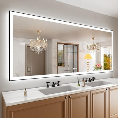 Amorho 88"x38" LED Bathroom Mirror, Frontlit&Backlit, Control Separately