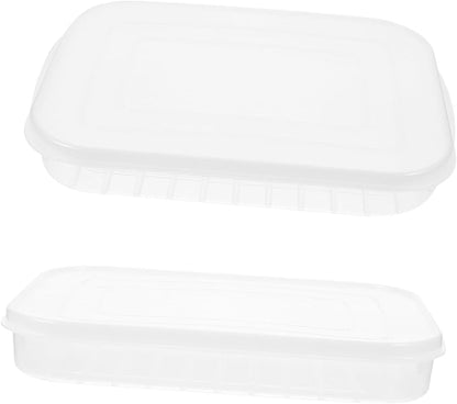 2pcs Stackable Clear Refrigerator Containers with Lids for Seafood Storage Airtight Ideal for Pantry Organization and Fridge