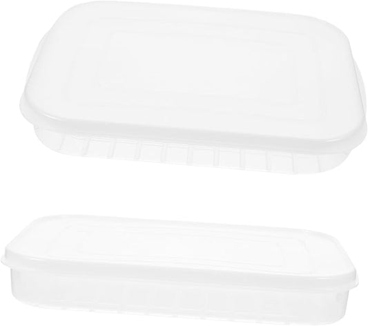 2pcs Stackable Clear Refrigerator Containers with Lids for Seafood Storage Airtight Ideal for Pantry Organization and Fridge