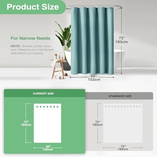 Dynamene Stall Waffle Shower Curtain 256 GSM Heavy 60"x72" Teal/Turquoise