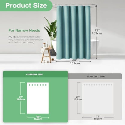 Dynamene Stall Waffle Shower Curtain 256 GSM Heavy 60"x72" Teal/Turquoise