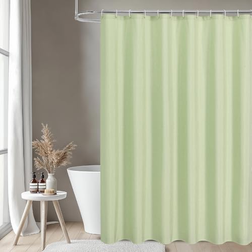 Waterproof Fabric Shower Curtain,No Liner Needed,72x72,Green