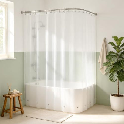 Mrs Awesome Extra Wide Frosted Shower Curtain Liner with 8 Magnets 108x72