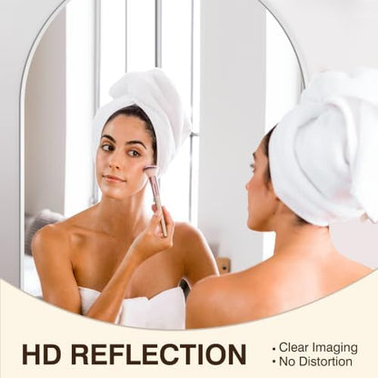 FICTOR 30" x 40" Arched Bathroom Vanity Mirror for Over Sink, Silver