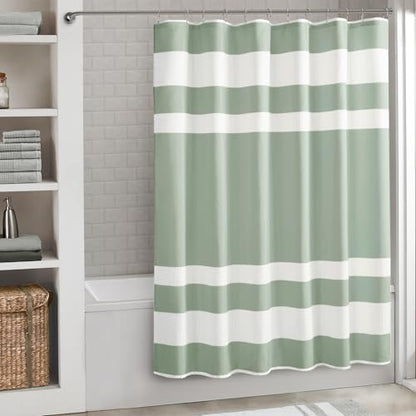 Madison Park Spa Waffle Weave Long Shower Curtain, 72 x 78, Sage Green
