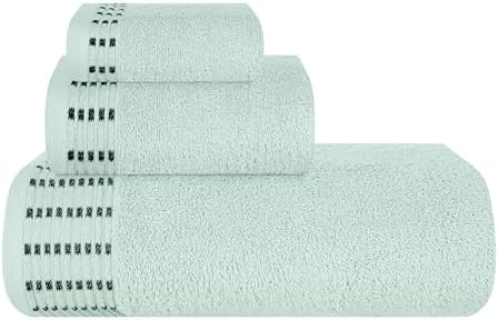 BELIZZI HOME Ultra Soft 3 Pack Cotton Towel Set, Contains a Bath Towels 28x55 inch, a Hand Towels 16x24 inch & a Wash Cloths 12x12 inch, Ideal Everyday use, Compact & Lightweight - Sea Green