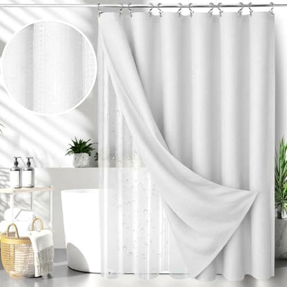 25 PCS White Bathroom Accessories Set丨Shower Curtain Bathroom Accessory