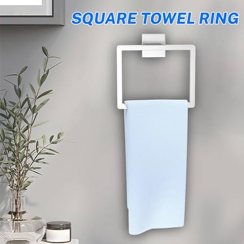 5 Pieces Brushed Nickel Towel Bar Set Bathroom Hardware Accessories Set Include 23.6 Inch Towel Bar Toilet Paper Holder Towel Ring Coat Hooks SUS304 Stainless Steel Wall Mounted Towel Holder Set
