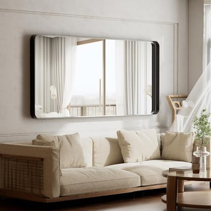 VooBang Bathroom Mirror 30"x56", Black Gorgeous Deep Frame Wall Mirror