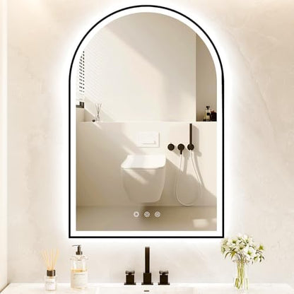 24"x36" Arched LED Lighted Bathroom Mirror with Lights