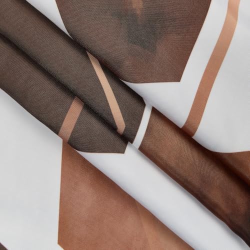 deFouliao Brown Modern Shower Curtain Geometric Grid Art Abstract Waterproof Bathroom Curtain for Bathtub Home Hotel Decor, Washable with Hooks, 48x72 Inch