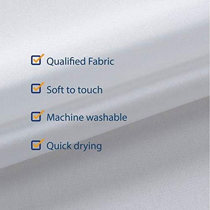 N&Y HOME Fabric Shower Curtain or Liner Stall Size 36 x 72 Inches, White