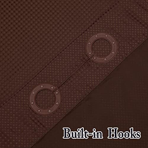 Gibelle No Hook Cloth Brown Shower Curtain with Liner, 72x74