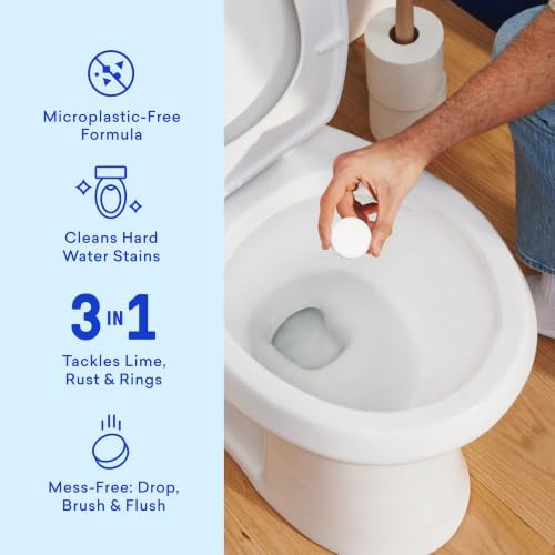 BLUELAND 100% Plastic Free Toilet Bowl Cleaner Tablets, 28ct, Wild Lavender