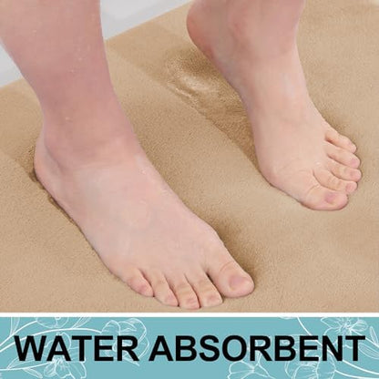 Smiry Memory Foam Bath Mat 47x17, Extra Soft and Absorbent Bathroom Rugs